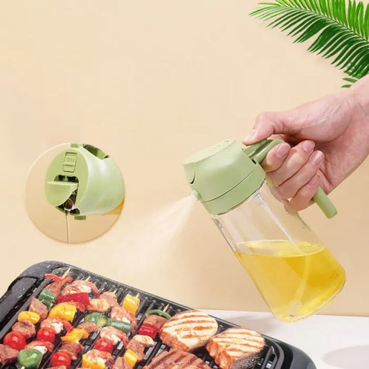 2-in-1 Oil Spray & Pour Bottle – 450ML