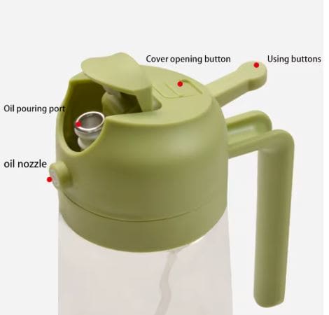2-in-1 Oil Spray & Pour Bottle – 450ML